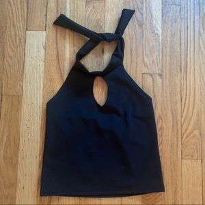 Juniors Black Mock Neck Tank Top